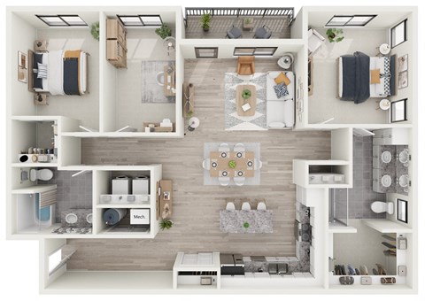 a floor plan of a house with a bedroom and a living room